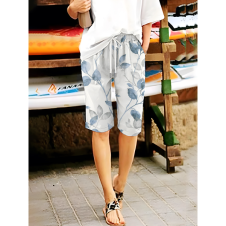 Women Floral Fifth Pants Pant Casual Summer Trousers