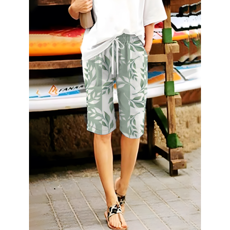 Women Floral Fifth Pants Pant Casual Summer Trousers