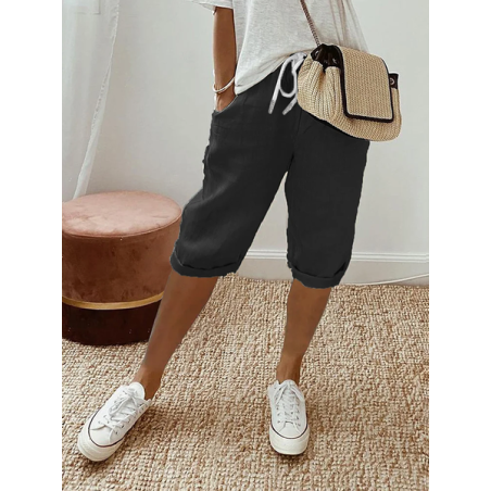 Women Plain Fifth Pants Pant Casual Summer Trousers