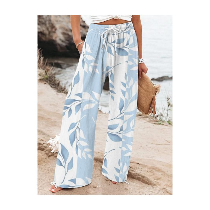 Women Floral Long Pant Casual Spring/Fall Trousers