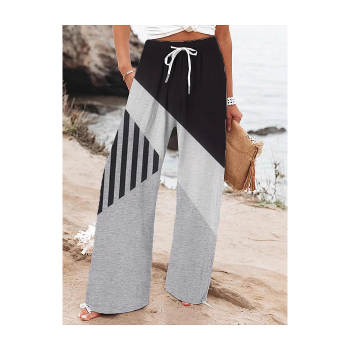 Women Striped Long Pant Casual Spring/Fall Trousers