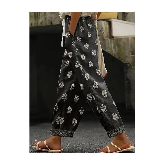 Women Floral Long Pants Casual Spring/Fall Trousers