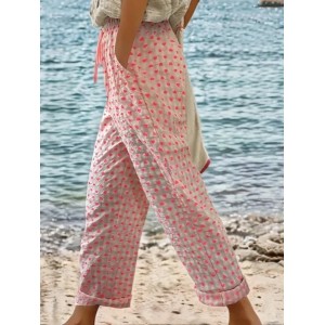 Women Polka Dots Long Pants Casual Spring/Fall Trousers