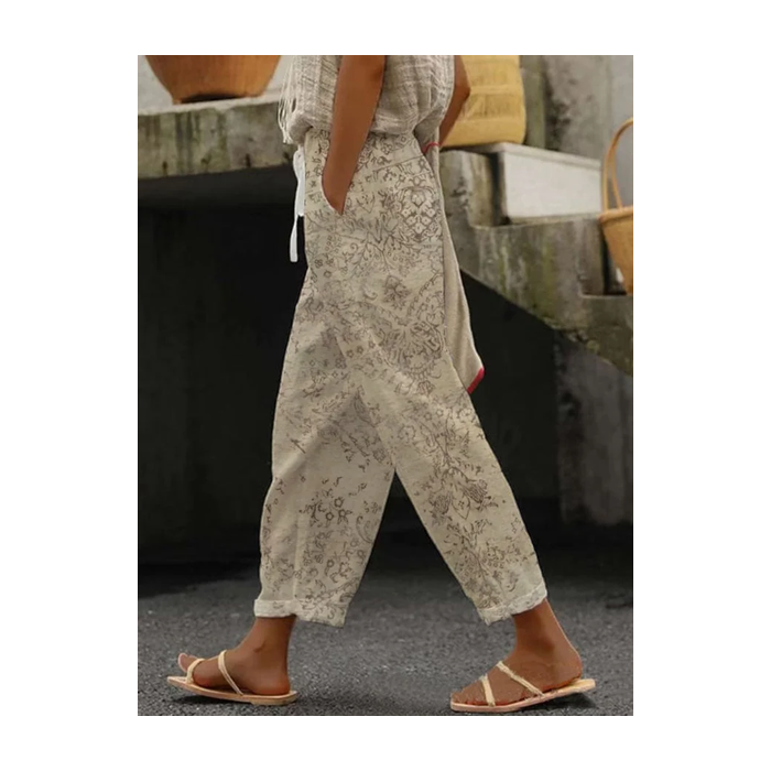 Women Floral Long Pants Casual Spring/Fall Trousers