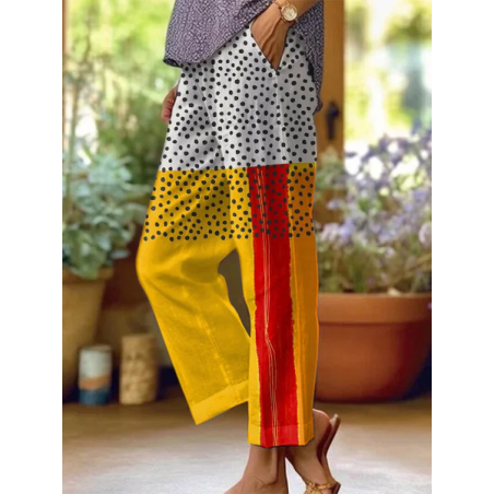 Women Abstract Long Pants Casual Spring/Fall Trousers