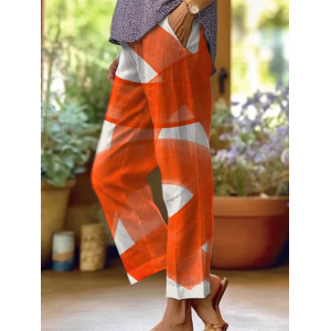 Women Abstract Long Pants Casual Spring/Fall Trousers