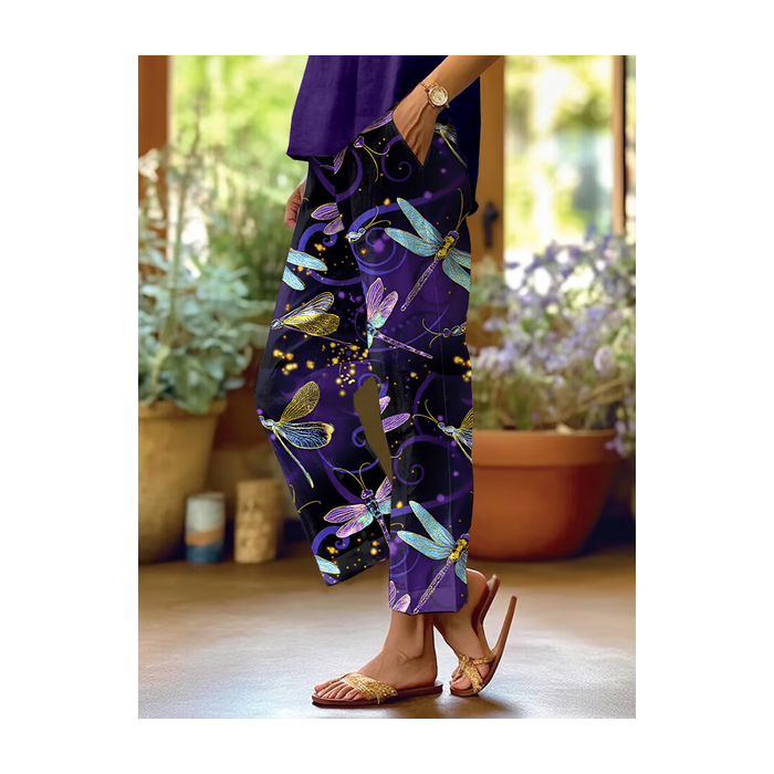 Women Floral Long Pants Casual Spring/Fall Trousers