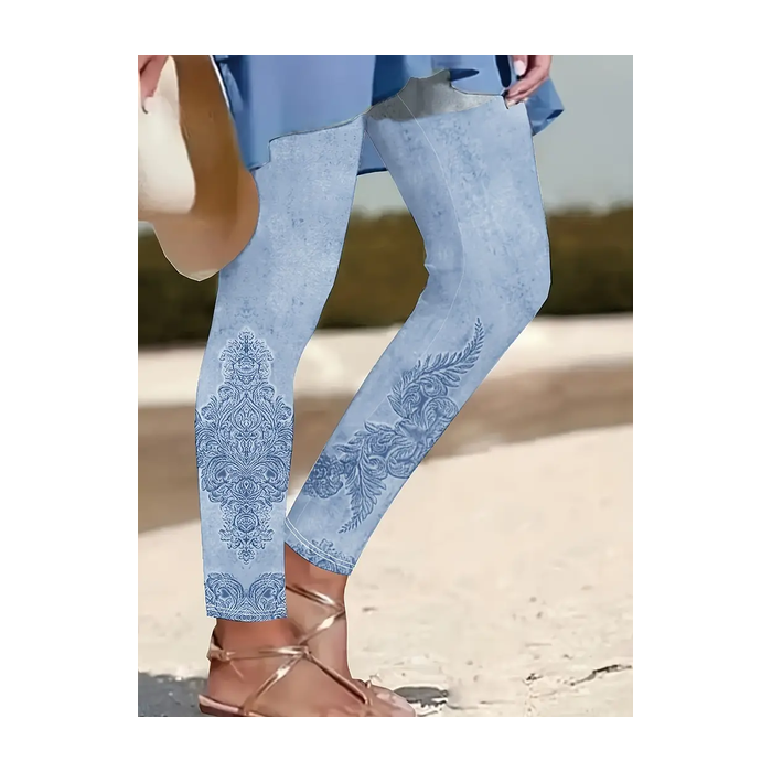 Women Floral Casual All Season Printing Long Leggings