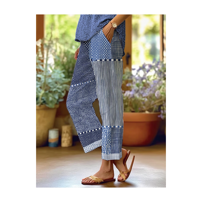 Women Striped Long Pants Casual Spring/Fall Trousers