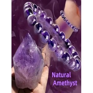Original Natural Ulagai Deep Amethyst Single Loop Bracelet Amethyst Accessories Bracelet