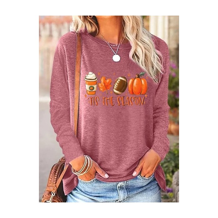 Women's Long Sleeve Blouse Spring/Fall Halloween Jersey Crew Neck Daily Going Out Casual Top