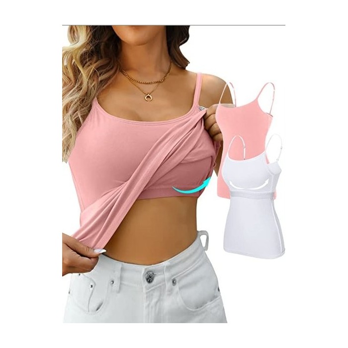 Women's Gallus Camisole Summer Plain Spaghetti Daily Going Out Casual Top White