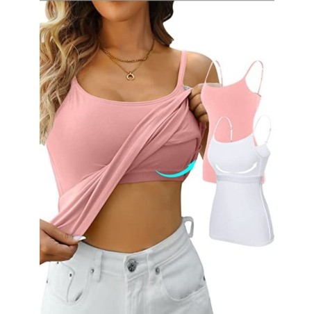 Women's Gallus Camisole Summer Plain Spaghetti Daily Going Out Casual Top White