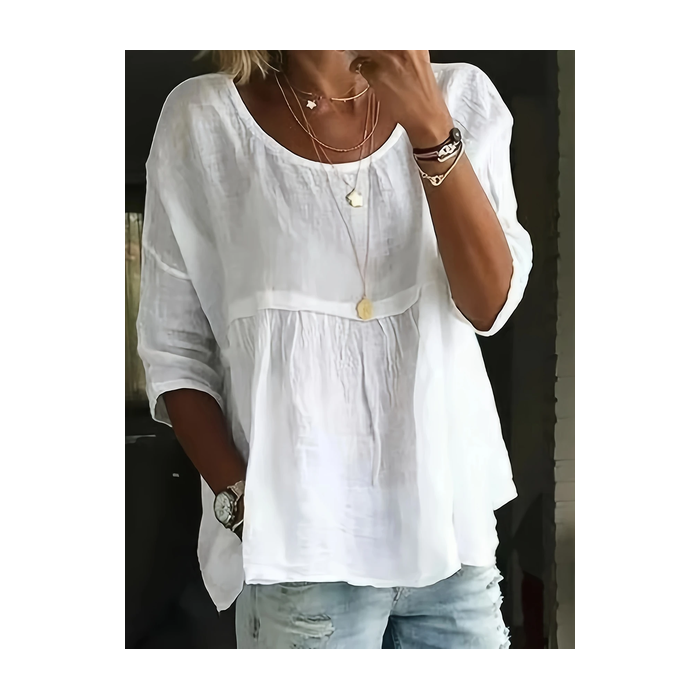 Women Plain Half Sleeve Shirt Summer Printing Crew Neck Daily Casual Top