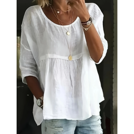 Women Plain Half Sleeve Shirt Summer Printing Crew Neck Daily Casual Top