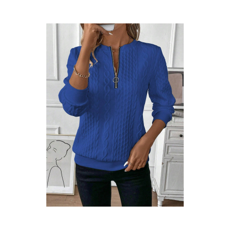 Jacquard Casual Plain Loose Sweatshirt