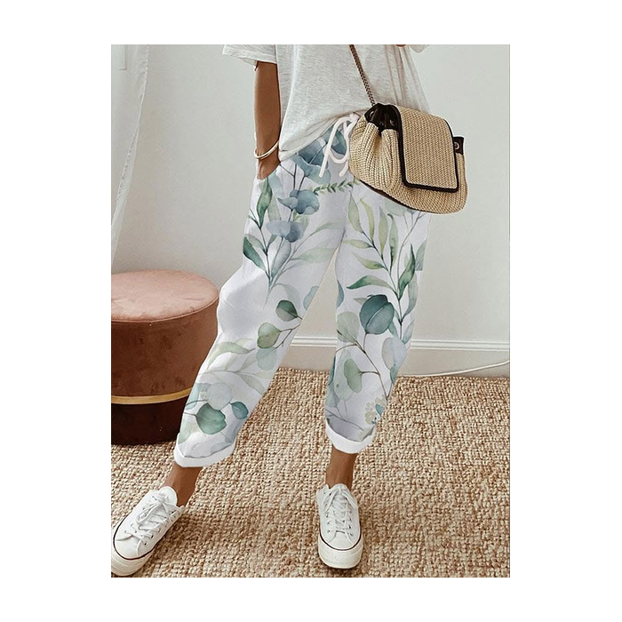 Women's Floral Ankle Pants Pant Casual Spring/Fall Trousers