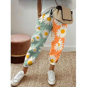 Women's Floral Ankle Pants Pant Casual Spring/Fall Trousers