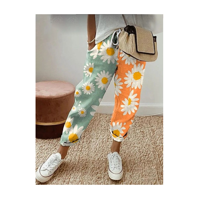 Women's Floral Ankle Pants Pant Casual Spring/Fall Trousers
