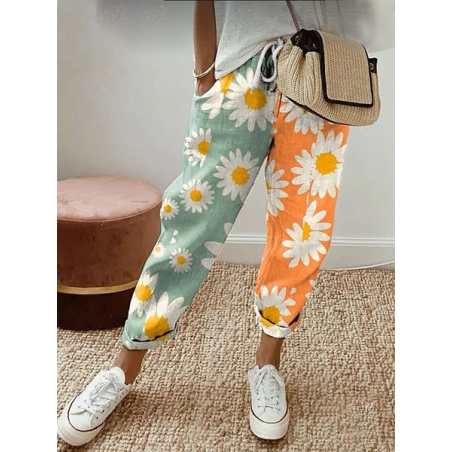 Women's Floral Ankle Pants Pant Casual Spring/Fall Trousers