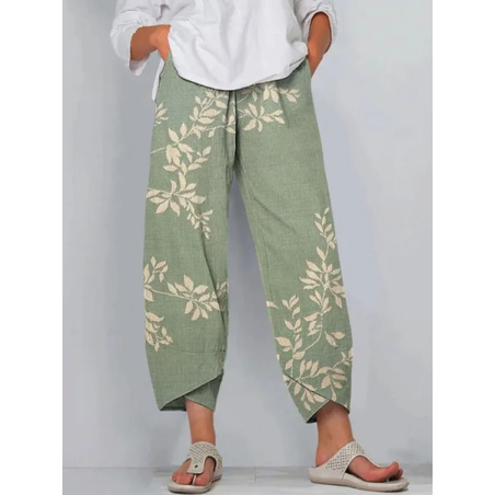 Women Floral Capris Pant Casual Summer Trousers