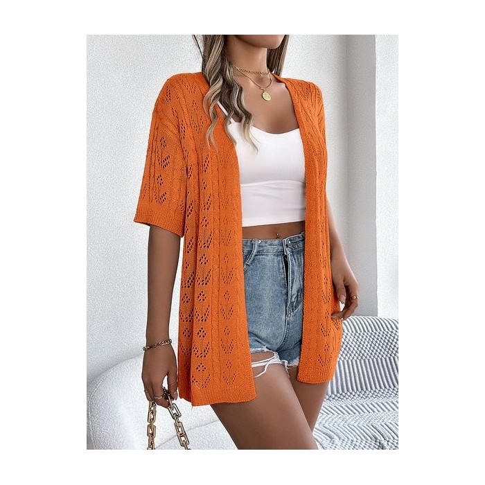 Women Lace Summer Cover-up Vintage Hollow Out Lightweight Cardigan