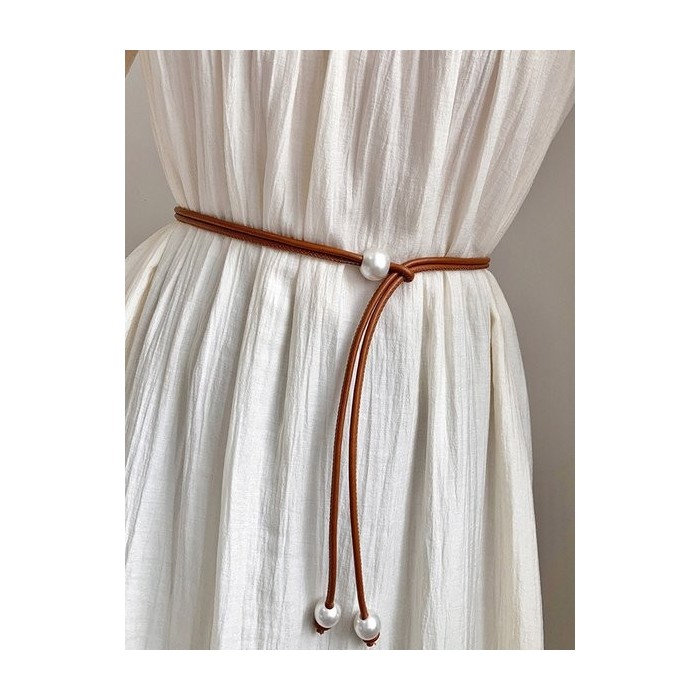 Urban Plain Pearl Decoration Belt