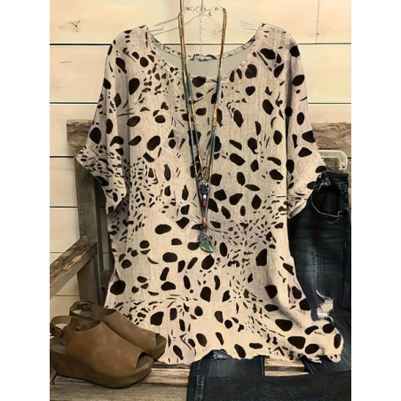 Women Leopard Short Sleeve Tee T-shirt Crew Neck Printing Casual Summer Graphic Tee Top