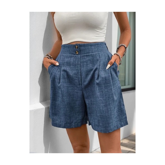 Women Plain Fifth Pants Straight Pants Casual Summer Shorts