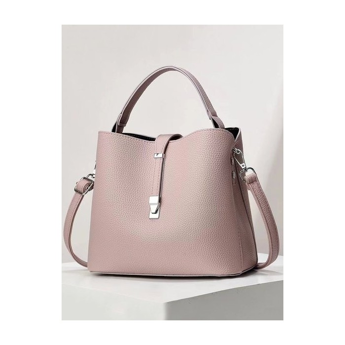 Minimalist Large Capacity Bucket Bag with Detachable Crossbody Strap