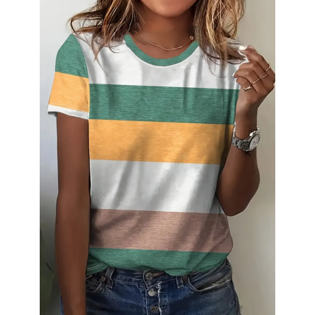 Women's Plain Short Sleeve Tee T-shirt Crew Neck Casual Summer Graphic Tee Top