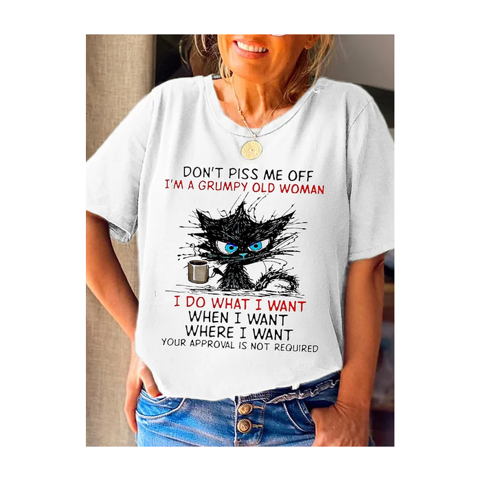 Women's Text Letters Short Sleeve Tee T-shirt Crew Neck Printing Casual Summer Graphic Tee Top