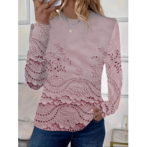 Women's Floral Long Sleeve Tee T-shirt Crew Neck Printing Casual Spring/Fall Graphic Tee Top