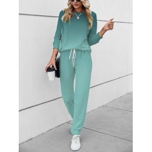 Women's Printing Ombre Daily Going Out Two Piece Set Long Sleeve Casual Spring/Fall Top With Pants Matching Set