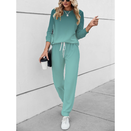 Women's Printing Ombre Daily Going Out Two Piece Set Long Sleeve Casual Spring/Fall Top With Pants Matching Set