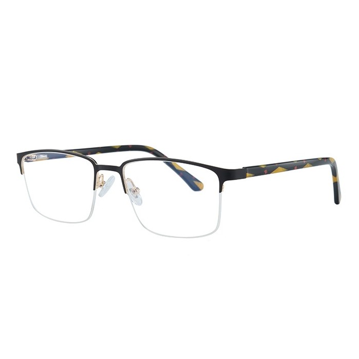 100347 Half Rim Rectangle Spring Hinge Eyeglasses