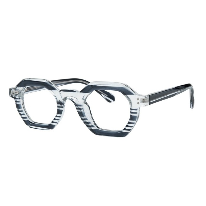 200912 Geometric Spring Hinge Eyeglasses