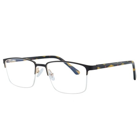 100347 Half Rim Rectangle Spring Hinge Eyeglasses