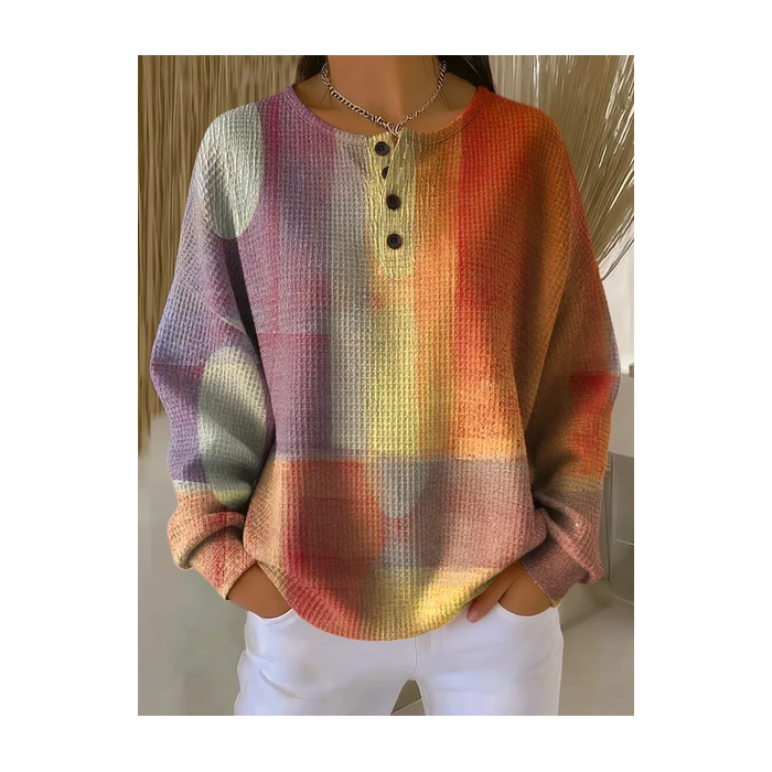 Women Abstract Crew Neck Printing Casual Spring/Fall Long Sleeve Sweatshirt