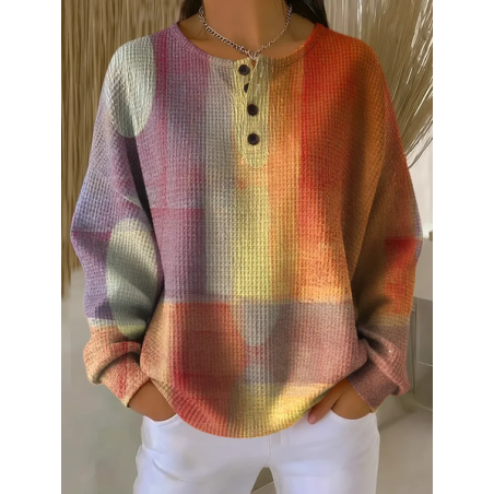 Women Abstract Crew Neck Printing Casual Spring/Fall Long Sleeve Sweatshirt