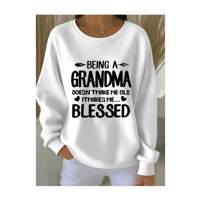 Women Text Letters Crew Neck Printing Casual Spring/Fall Long Sleeve Sweatshirt