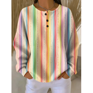 Women Abstract Crew Neck Printing Casual Spring/Fall Long Sleeve Sweatshirt