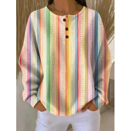 Women Abstract Crew Neck Printing Casual Spring/Fall Long Sleeve Sweatshirt