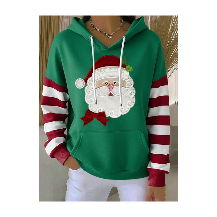 Women Striped Spring/Fall Printing Long Sleeve Casual Daily Hoodie