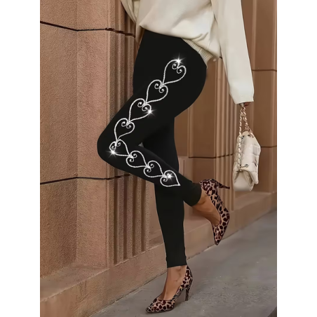 Women Heart/Cordate Casual All Season Printing Long Leggings Trousers