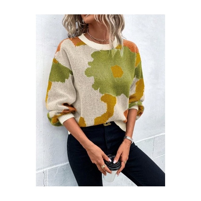 Urban Floral Split Joint Sweater