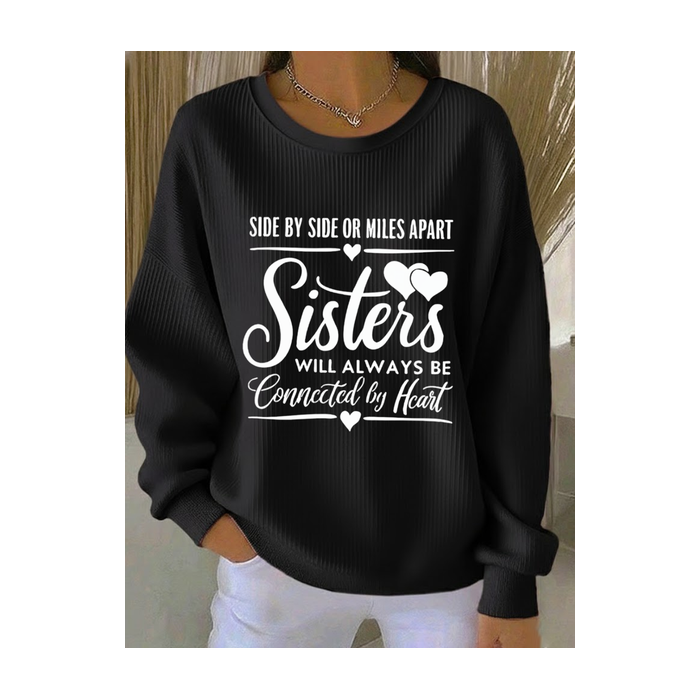Text Letters Printing Casual Sweatshirt