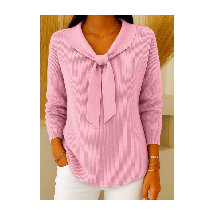 Women Plain Spring/Fall Casual Long Sleeve V Neck Cotton Sweater