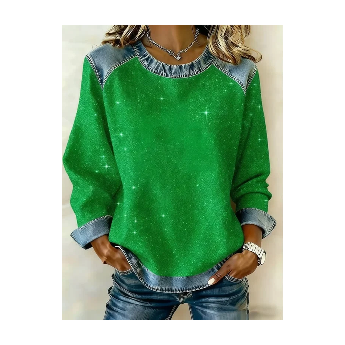 Women Christmas Crew Neck Printing Vintage Spring/Fall Long Sleeve Sweatshirt