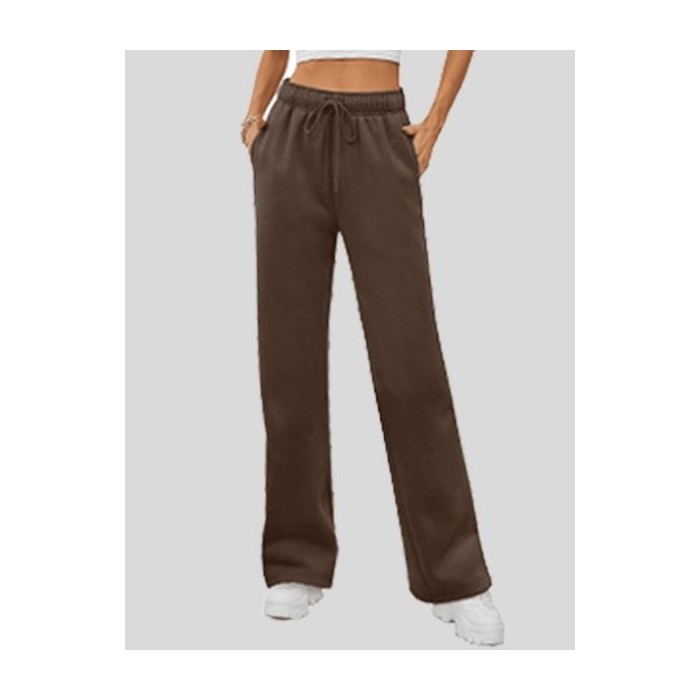 Women Plain Long Elastic Waist Pants Casual Spring/Fall Trousers